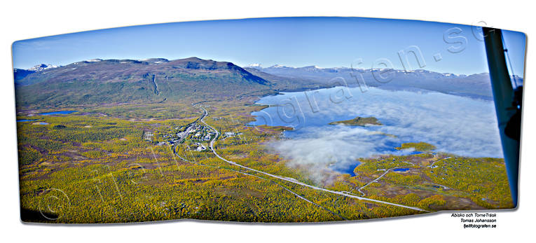 Abisko, aerial photo, aerial photo, aerial photos, aerial photos, autumn, drone aerial, drnarfoto, fog, landscapes, Lapland, Torne Trsk