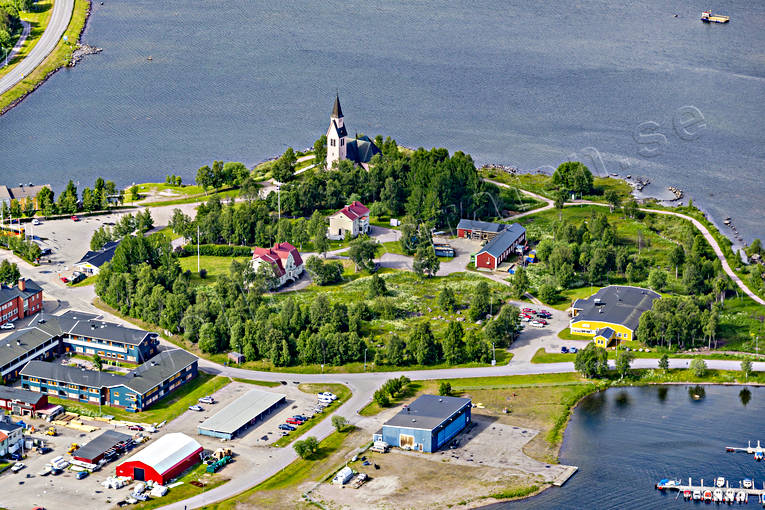 aerial photo, aerial photo, aerial photos, aerial photos, Arjeplog, Arjepluovve, church, churches, drone aerial, drnarbild, drnarfoto, Kraja, Lapland, samhllen