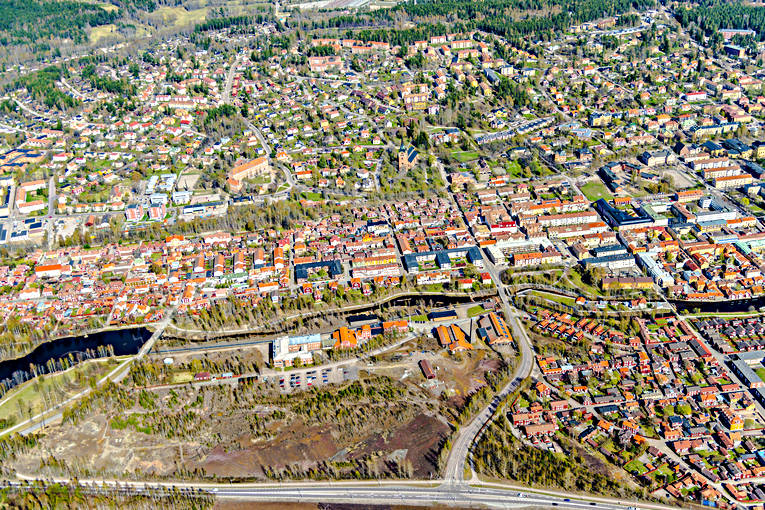 aerial photo, aerial photo, aerial photos, aerial photos, centre, Dalarna, drone aerial, drnarfoto, Falun, Falun, spring, stder