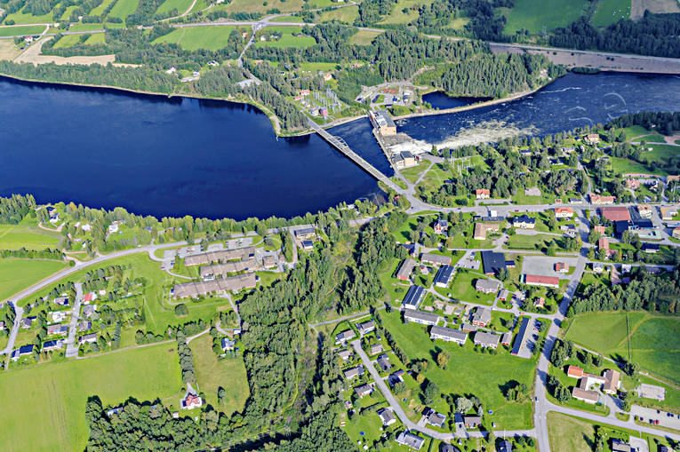 aerial photo, aerial photo, aerial photos, aerial photos, drone aerial, drnarfoto, fishing spots, Hammarstrand, Indal river, Jamtland, samhllen