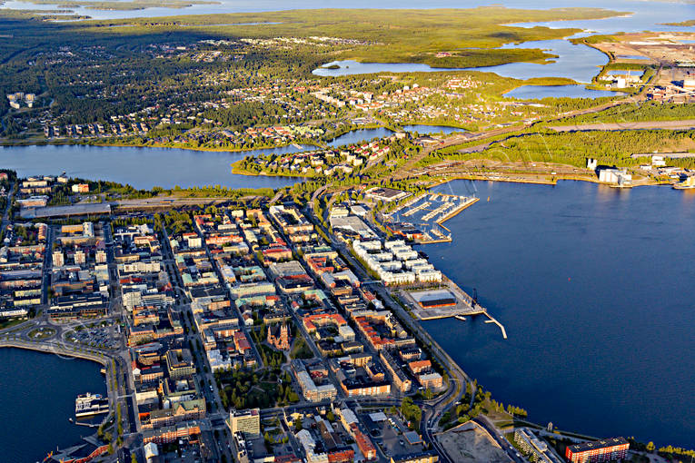 aerial photo, aerial photo, aerial photos, aerial photos, Domkyrkan, drone aerial, drnarfoto, Lulea, North Bothnia, stder, summer