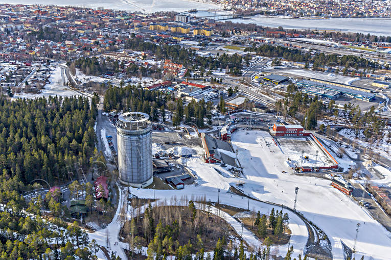 aerial photo, aerial photo, aerial photos, aerial photos, Arctura, drone aerial, drnarfoto, Jamtland, Ostersund, ski stadium, stder, winter