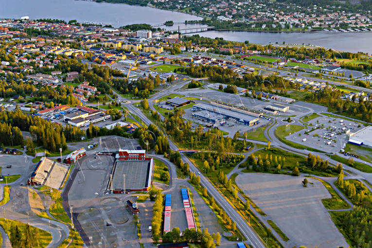 aerial photo, aerial photo, aerial photos, aerial photos, Bilprovningen, drone aerial, drnarbild, drnarfoto, Jamtland, Ostersund, ski stadium, Stadsdel Norr, stder, summer