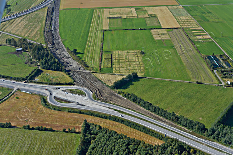 aerial photo, aerial photo, aerial photos, aerial photos, autumn, drone aerial, drnarfoto, road construction, rondell, roundabout, stder, Ume, West Bothnia