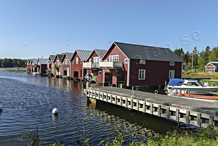 boat house, boat-houses, buildings, cabins, cottage, fishing village, Halsingland, Hrte
