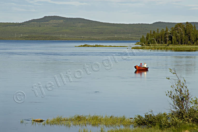 boat, boat fishing, boats, communications, fishing, Lapland, shipping, summer, summer evening, Vajkijaure, water