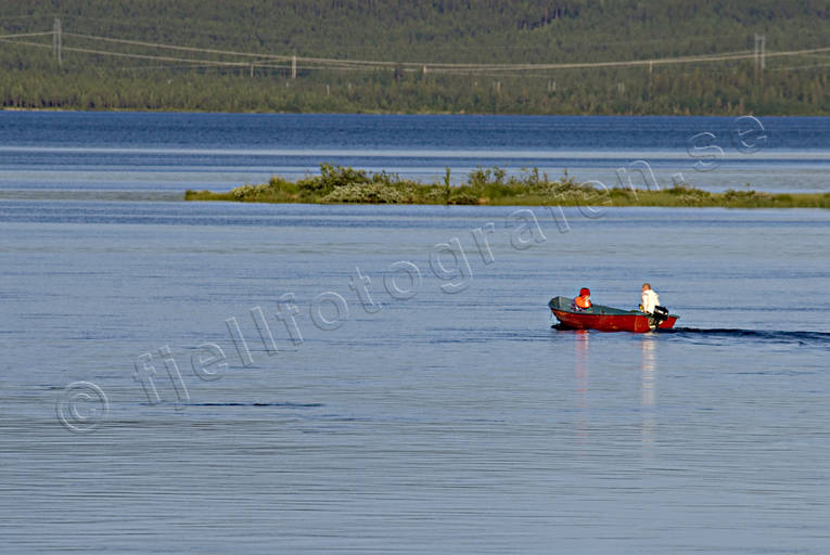 boat, boat fishing, boats, communications, fishing, Lapland, shipping, summer, summer evening, Vajkijaure, water