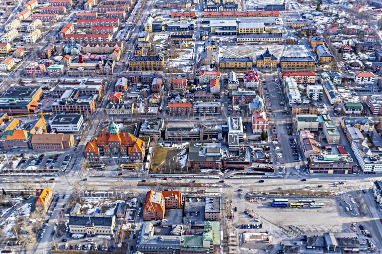 aerial photo, aerial photo, aerial photos, aerial photos, centre, drone aerial, drnarfoto, Jamtland, Ostersund, Rdhuset, stder, winter
