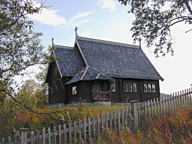 autumn, chapel, chapel, community, Kvikkjokk, Lapland, samhllen