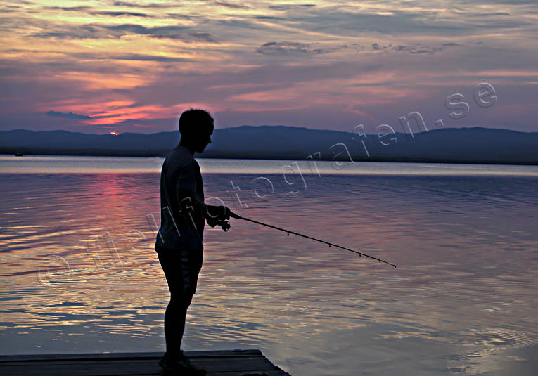 ambience, anglers, angling, atmosphere, fishing, lake, red, reel, silhouette, sky, spin fishing, summer, sunset, vacation, watercourse