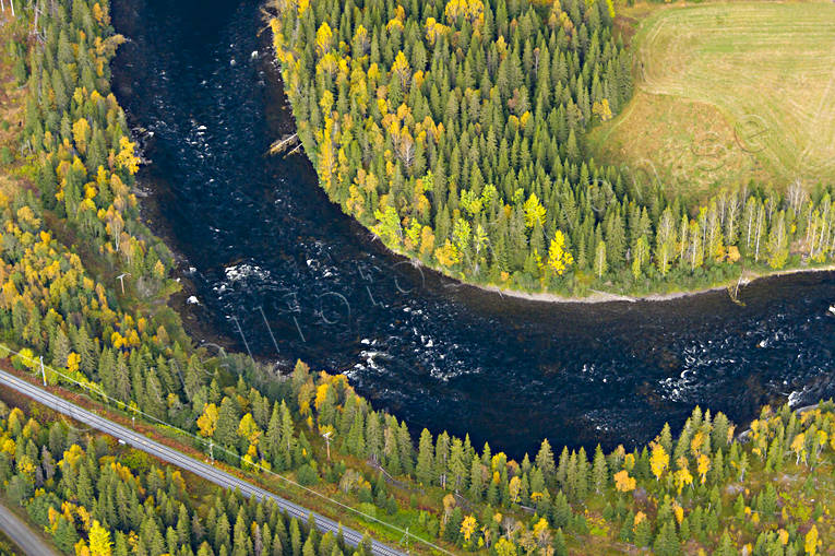 aerial photo, aerial photo, aerial photos, aerial photos, are river, autumn, drone aerial, drnarfoto, Duvedslven, fishing spots, Forsaforsen, Jamtland, watercourse