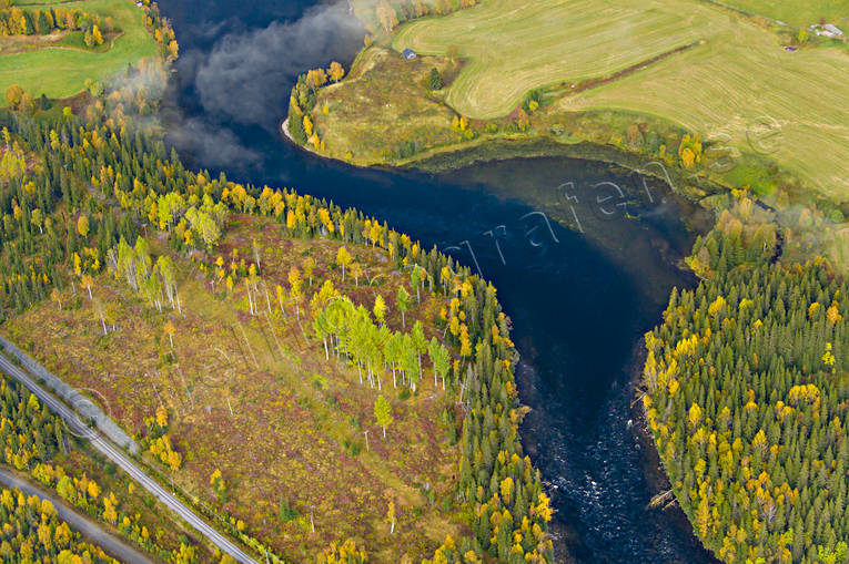 aerial photo, aerial photo, aerial photos, aerial photos, are river, autumn, drone aerial, drnarfoto, Duvedslven, fishing spots, Forsaforsen, Jamtland, watercourse
