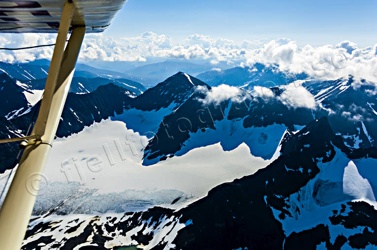 aerial photo, aerial photo, aerial photos, aerial photos, drone aerial, drnarfoto, glacier, landscapes, Lapland, Palkat-jekna, Sarek, summer
