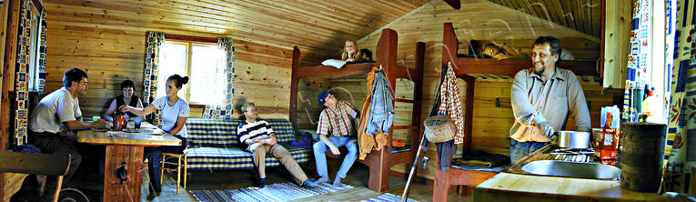 cabins, fishing hut, interior, Jamtland, panorama, panorama pictures