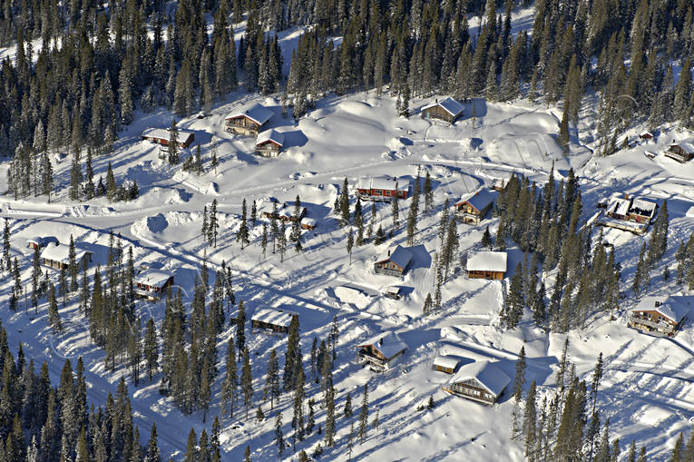 aerial photo, aerial photo, aerial photos, aerial photos, Bydalen, cabins, drone aerial, drnarfoto, Jamtland, mountain huts, sportstugor, winter