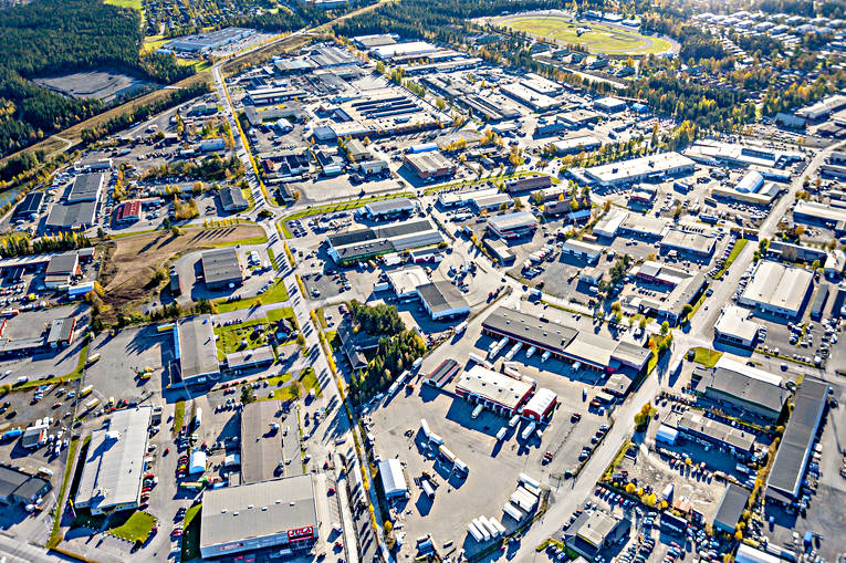 aerial photo, aerial photo, aerial photos, aerial photos, autumn, drone aerial, drnarfoto, industrial area, Jamtland, Odenskog, Ostersund, stder
