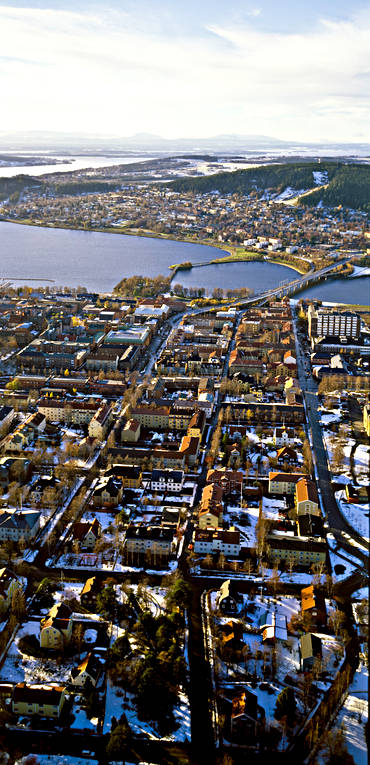 aerial photo, aerial photo, aerial photos, aerial photos, autumn, centre, city, drone aerial, drnarfoto, froso bridge, Froson, Jamtland, Ostersund, stder