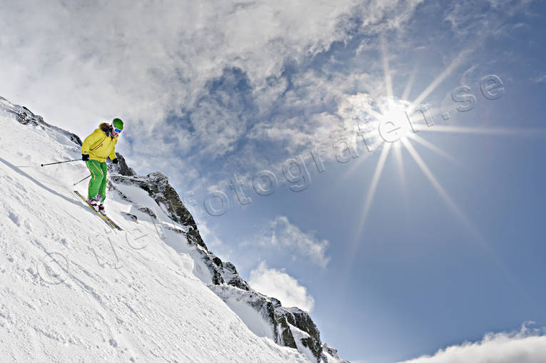 down-hill running, offpist, playtime, skier, skiing, sport, winter, ventyr
