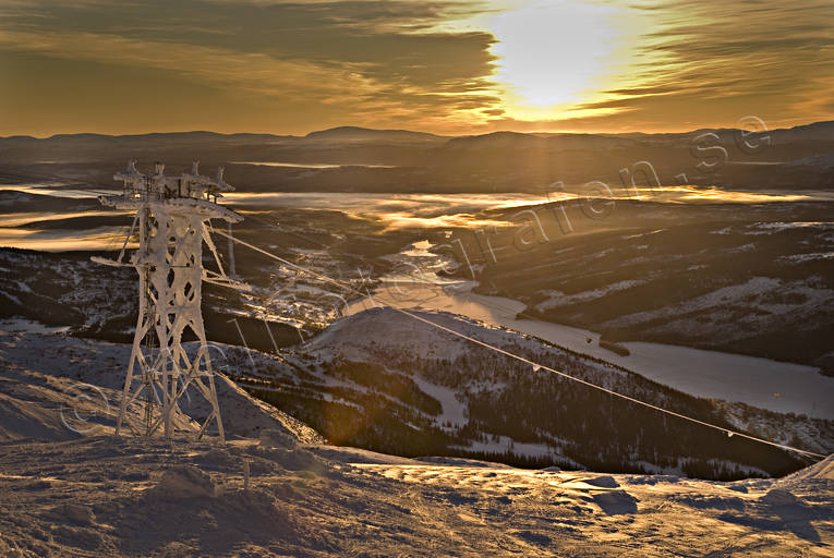 Are, Are valley, Areskutan, cableway, installations, Jamtland, samhllen, sunset, view, view