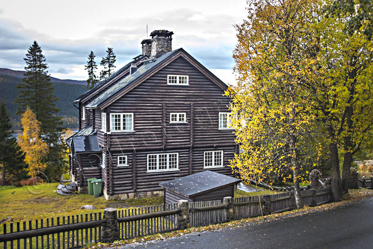 autumn, buildings, cabins, farms, house, Jamtland, lkarvillan, timber hut, timbered, villa jamtbol