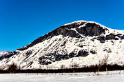 Ahkabakte, alpine precipice, landscapes, Lapland, mountain slope, Sitojaure, winter