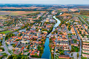 aerial photo, aerial photo, aerial photos, aerial photos, Arboga, Arbogan, bridges, drone aerial, drnarfoto, evening light, stder, summer, Vstmanland