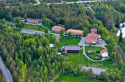 aerial photo, aerial photo, aerial photos, aerial photos, backedal, buildings, drone aerial, drnarfoto, farms, folk school, folk high-school, Herjedalen, installations, summer