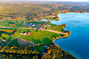 aerial photo, aerial photo, aerial photos, aerial photos, autumn, drone aerial, drnarfoto, farms, Haxng, Jamtland, Lockne lake, villages