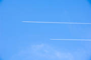 aeroplane, aviation, blue, commercial, communications, condensation streak, emission, environment, fly, sky