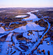 aerial photo, aerial photo, aerial photos, aerial photos, drone aerial, drnarfoto, Herjedalen, Ljusnan, samhllen, Sveg, winter