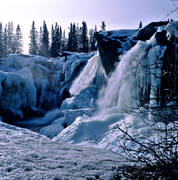 attraction, attractions, Jamtland, Ristafallet, Rista Fall, run(s), running, vatten, water, water fall, winter
