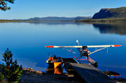 Arrenjarka, autumn, aviation, communications, fly, Lapland, mountain village, Saggat, seaplane, seaplane, Super Cub