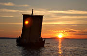 boats, communications, evening, Great Lake, ship, shipping, summer, summer evening, viking ship, vikings, water