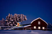 ambience, ambience pictures, atmosphere, christmas ambience, cowshed, night, season, seasons, window, winter, winter's night